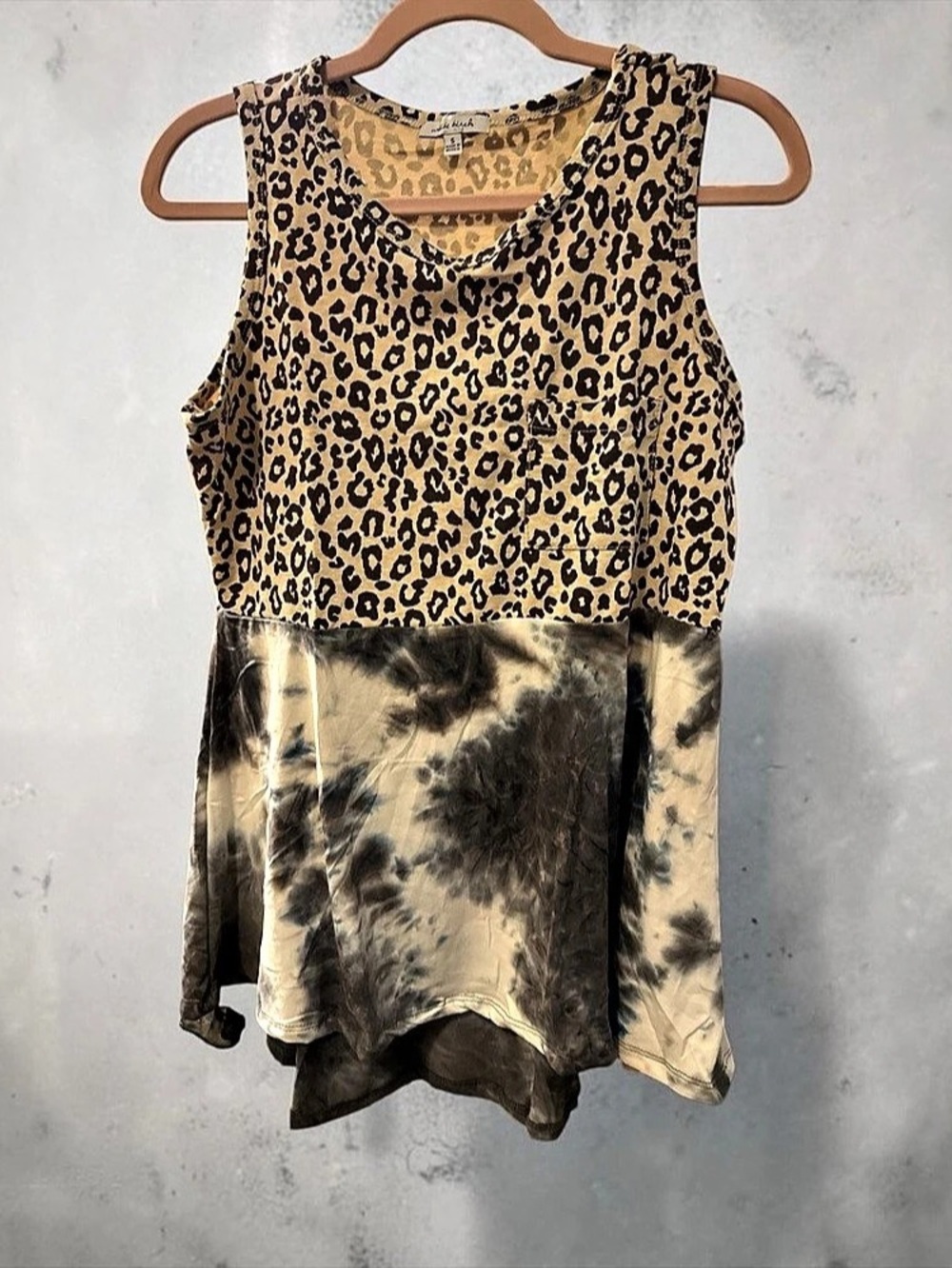 Whistle Birch Animal Print Tank Top in Brown & Black Size Small